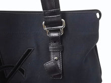 Load image into Gallery viewer, YVES SAINT LAURENT イヴサンローラン カハラ トートバッグ キャンバス レザー ブラック シルバー金具 美品 中古 4b002889