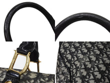 画像をギャラリービューアに読み込む, Christian Dior クリスチャンディオール ハンドバッグ BO C 0071 トロッター柄 スピーディ35型 ブラック ガリアーノ期 美品 中古 4b002890