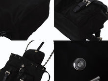 画像をギャラリービューアに読み込む, 極美品 PRADA プラダ リナイロンミニチェーンショルダーバッグ リュック型 BZ0029 ナイロン レザー ブラック 中古 4b002892