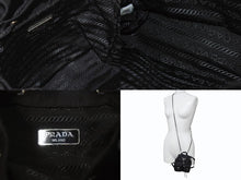 画像をギャラリービューアに読み込む, 極美品 PRADA プラダ リナイロンミニチェーンショルダーバッグ リュック型 BZ0029 ナイロン レザー ブラック 中古 4b002892
