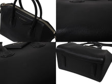 画像をギャラリービューアに読み込む, GIVENCHY ジバンシィ アンティゴナ 2WAYバッグ ショルダーバッグ ハンドバッグ ZE D 0195 レザー ブラック シルバー 美品 中古 4b002893
