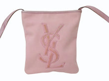 Load image into Gallery viewer, YVES SAINT LAURENT rive gauche イヴサンローラン ショルダーバッグ YSLロゴ キャンバス 斜め掛け ピンク 良品 中古 4b002894