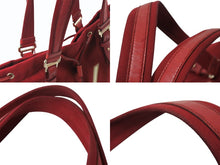 Load image into Gallery viewer, YVES SAINT LAURENT イヴサンローラン YSLロゴ リヴゴーシュカハラトート ハンドバッグ 121631 ワインレッド 美品 中古 4b002898