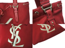 Load image into Gallery viewer, YVES SAINT LAURENT イヴサンローラン YSLロゴ リヴゴーシュカハラトート ハンドバッグ 121631 ワインレッド 美品 中古 4b002898