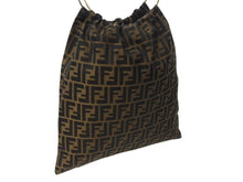 画像をギャラリービューアに読み込む, FENDI フェンディ ハンドバッグ 巾着 ヴィンテージ キャンバス カーキ ズッカ柄 メタルハンドル ゴールド金具 美品 中古 4b002899