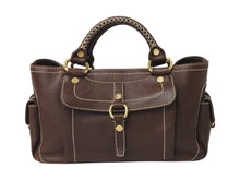 画像をギャラリービューアに読み込む, 極美品 CELINE セリーヌ ブギーバッグ ハンドバッグ ブラゾンロゴ CE00/35 レザー ブラウン ゴールド金具 中古 4b002904