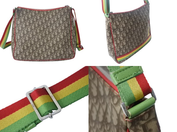 Christian Dior Shoulder Bag 02RU 0064 Trotter Pattern Rasta Numbering Galliano Period Good Condition Used 4b002905