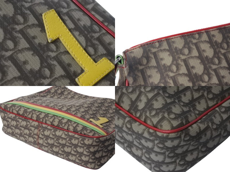 Christian Dior Shoulder Bag 02RU 0064 Trotter Pattern Rasta Numbering Galliano Period Good Condition Used 4b002905