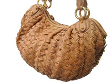 Load image into Gallery viewer, MIUMIU ミュウミュウ ショルダーバッグ ハンドバッグ イントレチャート 編み込み ブラウン レザー ゴールド金具 良品 中古 4b002910