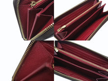 Load image into Gallery viewer, LOUIS VUITTON ルイヴィトン モノグラム ジッピーウォレット 長財布 M42616 ブラウン フューシャ ゴールド金具 美品 中古 4b002916