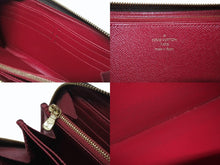 Load image into Gallery viewer, LOUIS VUITTON ルイヴィトン モノグラム ジッピーウォレット 長財布 M42616 ブラウン フューシャ ゴールド金具 美品 中古 4b002916