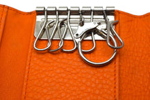 Load image into Gallery viewer, CHRISTIAN DIOR クリスチャンディオール トロッター柄 6連キーケース オレンジ ベージュ シルバー金具 美品 中古 4b002921