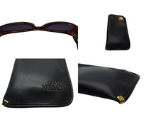 画像をギャラリービューアに読み込む, Gianni Versace ジャンニ ヴェルサーチ メデューサ ロゴ サングラス ブラウン プラスチック MOD 424 ゴールド金具 アイウェア 小物 美品 中古 4b002925