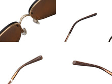 Load image into Gallery viewer, CHANEL シャネル リムレス サングラス 4112 c.125/73 サイズ65◻︎16 120 ココマーク ブラウン メタル レザー 良品 中古 4b002926