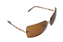 Load image into Gallery viewer, CHANEL シャネル リムレス サングラス 4112 c.125/73 サイズ65◻︎16 120 ココマーク ブラウン メタル レザー 良品 中古 4b002926