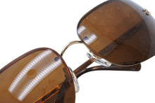 Load image into Gallery viewer, CHANEL シャネル リムレス サングラス 4112 c.125/73 サイズ65◻︎16 120 ココマーク ブラウン メタル レザー 良品 中古 4b002926