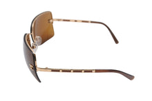 Load image into Gallery viewer, CHANEL シャネル リムレス サングラス 4112 c.125/73 サイズ65◻︎16 120 ココマーク ブラウン メタル レザー 良品 中古 4b002926