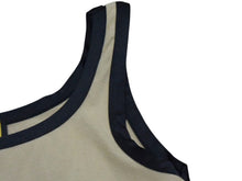 画像をギャラリービューアに読み込む, FENDI フェンディ タンクトップ ノースリーブ サイズ40 ロゴプリント コットン スパンデックス ベージュ ブラック 美品 中古 4b002930