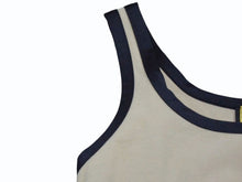 画像をギャラリービューアに読み込む, FENDI フェンディ タンクトップ ノースリーブ サイズ40 ロゴプリント コットン スパンデックス ベージュ ブラック 美品 中古 4b002930