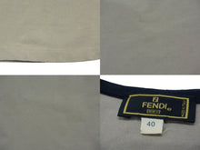 画像をギャラリービューアに読み込む, FENDI フェンディ タンクトップ ノースリーブ サイズ40 ロゴプリント コットン スパンデックス ベージュ ブラック 美品 中古 4b002930
