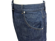 Load image into Gallery viewer, 新品同様 HERMES エルメス 20SS コットン デニムスカート セリエボタン 06-7308 ネイビー サイズ34 中古 4b002936