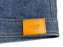 画像をギャラリービューアに読み込む, 新品同様 HERMES エルメス 20SS コットン デニムジャケット セリエボタン 06-7201 ネイビー サイズ34 中古 4b002937