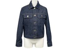 画像をギャラリービューアに読み込む, 新品同様 HERMES エルメス 20SS コットン デニムジャケット セリエボタン 06-7201 ネイビー サイズ34 中古 4b002937