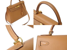 Load image into Gallery viewer, 極美品 エルメス HERMES ケリー 28 2way バッグ クシュベル エプソン ナチュラル 外縫い 〇U刻印 中古 4b002938