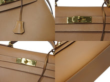 Load image into Gallery viewer, 極美品 エルメス HERMES ケリー 28 2way バッグ クシュベル エプソン ナチュラル 外縫い 〇U刻印 中古 4b002938