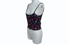 画像をギャラリービューアに読み込む, 新品未使用 CHANEL シャネル 24SS ココマーク キャミソール ブラック マルチカラー ラインストーン 38 P76775V69112 シルバー金具 中古 4b002940