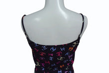 画像をギャラリービューアに読み込む, 新品未使用 CHANEL シャネル 24SS ココマーク キャミソール ブラック マルチカラー ラインストーン 38 P76775V69112 シルバー金具 中古 4b002940