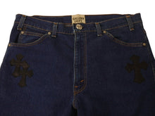 画像をギャラリービューアに読み込む, CHROME HEARTS クロムハーツ GALLERY DEPT. ギャラリーデプト Levi's リーバイス クロスパッチ フレアデニムパンツ サイズ34 20パッチ 美品 中古 4b002946