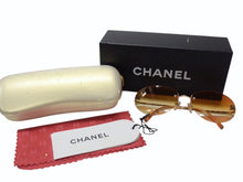 Load image into Gallery viewer, CHANEL シャネル ココマーク サングラス 4013 c.125/56 サイズ 59□16 130 オレンジ グラデーション ゴールド金具 美品 中古 4b002951