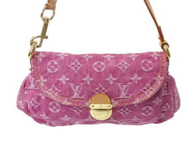 画像をギャラリービューアに読み込む, 極美品 LOUIS VUITTON ルイヴィトン ミニプリーティ ワンショルダーバッグ M95216 モノグラム デニム ピンク 中古 4b002954