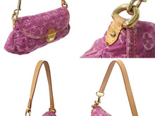画像をギャラリービューアに読み込む, 極美品 LOUIS VUITTON ルイヴィトン ミニプリーティ ワンショルダーバッグ M95216 モノグラム デニム ピンク 中古 4b002954