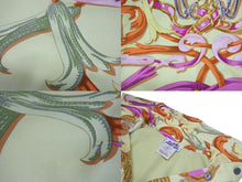 Load image into Gallery viewer, HERMES エルメス ツイルレーヌ 長袖ポロシャツ サイズL カレ シルク コットン ライムグリーン ヴィンテージ 美品 中古 4b002963