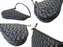 画像をギャラリービューアに読み込む, CHRISTIAN DIOR クリスチャンディオール トロッター サドルバッグ ワンショルダーバッグ サドルポーチ ネイビー 美品 中古 4b002967