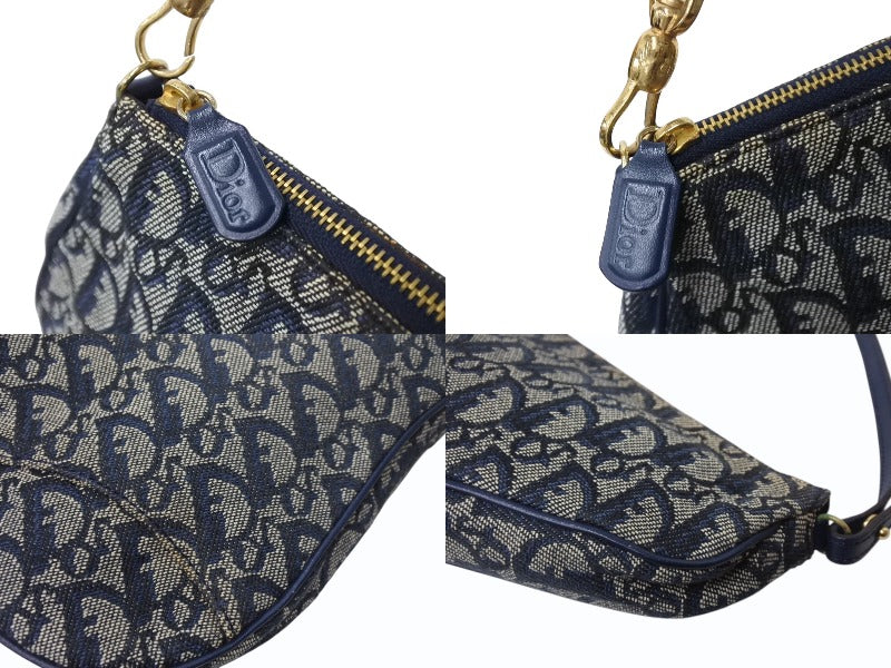 クリスチャンディオール トロッター サドルポーチ ネイビー Dior トロッター サドルポーチ Christian Dior(クリスチャンディオール