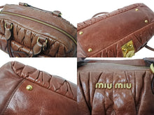 Load image into Gallery viewer, MIUMIU ミュウミュウ ハンドバッグ ショルダーバッグ マテラッセ 2way レザー ブラウン ゴールド金具 美品 中古 4b002972