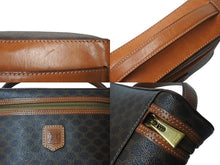 画像をギャラリービューアに読み込む, CELINE セリーヌ マカダム柄 ハンドバッグ バニティバック 化粧ポーチ ブラウン ゴールド金具 M94 美品 中古 4b002974