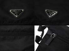 画像をギャラリービューアに読み込む, PRADA プラダ VERA トライアングルロゴ ショルダーバッグ メッセンジャーバッグ ナイロン レザー ブラック シルバー金具 美品 中古 4b002978