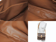 画像をギャラリービューアに読み込む, CELINE セリーヌ ショルダーバッグ ヴィンテージマカダム柄 M12 ブラウン ゴールド金具 PVC レザー 美品 中古 4b002979