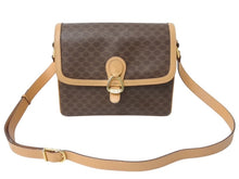 画像をギャラリービューアに読み込む, CELINE セリーヌ ショルダーバッグ ヴィンテージマカダム柄 M12 ブラウン ゴールド金具 PVC レザー 美品 中古 4b002979