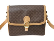 画像をギャラリービューアに読み込む, CELINE セリーヌ ショルダーバッグ ヴィンテージマカダム柄 M12 ブラウン ゴールド金具 PVC レザー 美品 中古 4b002979