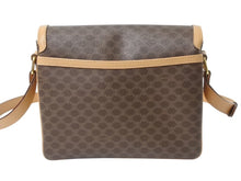 画像をギャラリービューアに読み込む, CELINE セリーヌ ショルダーバッグ ヴィンテージマカダム柄 M12 ブラウン ゴールド金具 PVC レザー 美品 中古 4b002979