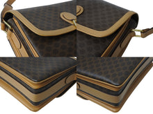 画像をギャラリービューアに読み込む, CELINE セリーヌ ショルダーバッグ ヴィンテージマカダム柄 M12 ブラウン ゴールド金具 PVC レザー 美品 中古 4b002979