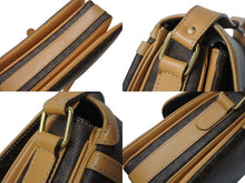 画像をギャラリービューアに読み込む, CELINE セリーヌ ショルダーバッグ ヴィンテージマカダム柄 M12 ブラウン ゴールド金具 PVC レザー 美品 中古 4b002979