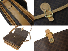 画像をギャラリービューアに読み込む, CELINE セリーヌ ショルダーバッグ ヴィンテージマカダム柄 M12 ブラウン ゴールド金具 PVC レザー 美品 中古 4b002979