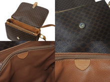 画像をギャラリービューアに読み込む, CELINE セリーヌ ショルダーバッグ ヴィンテージマカダム柄 M12 ブラウン ゴールド金具 PVC レザー 美品 中古 4b002979