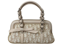 Load image into Gallery viewer, Christian Dior クリスチャンディオール ハンドバッグ ロマンティック トロッター柄 LCP44873M102 コーティングキャンバス レザー ベージュ 美品 中古 4b002980